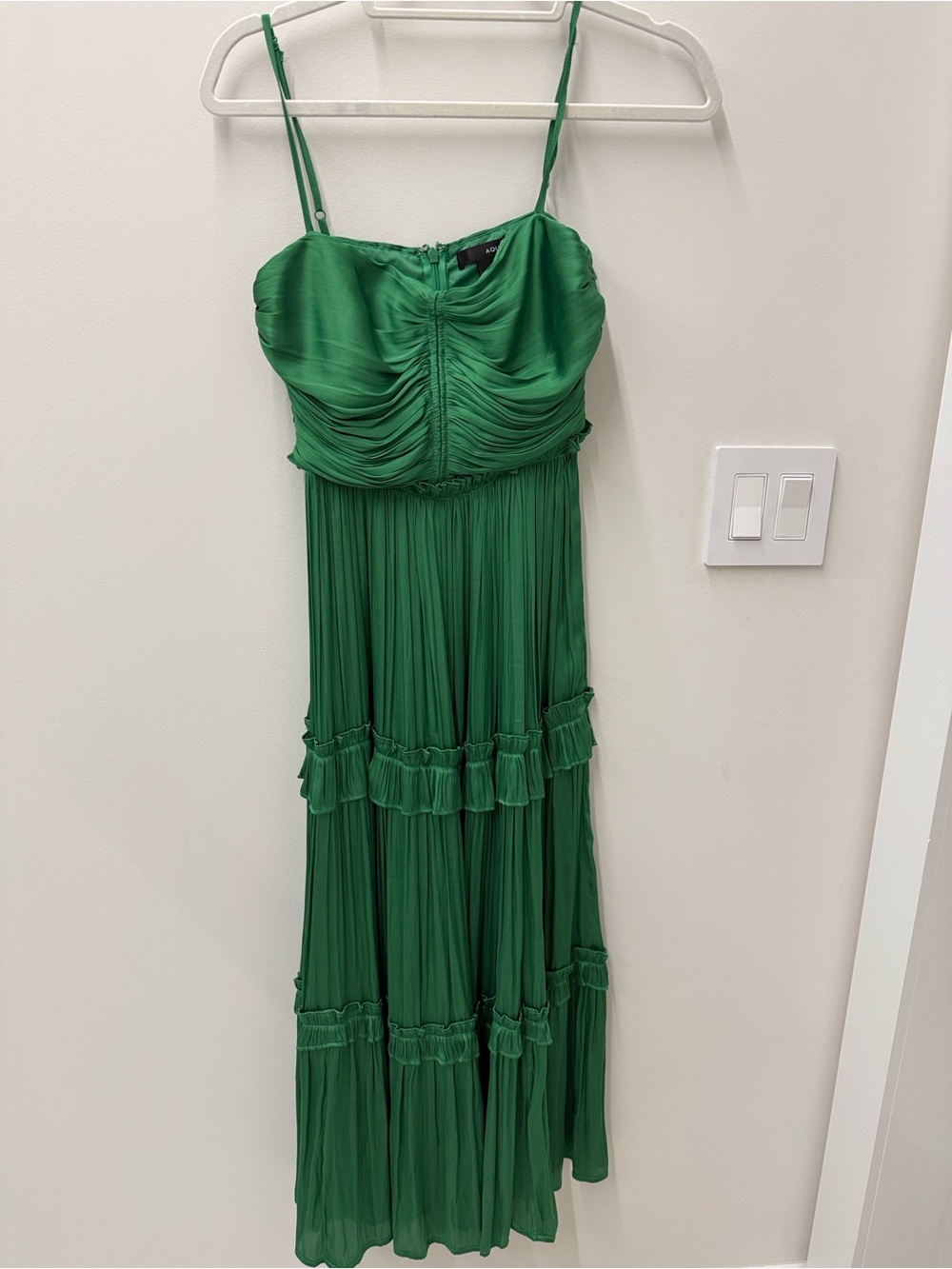 Aqua Green Ruched Maxi Dress